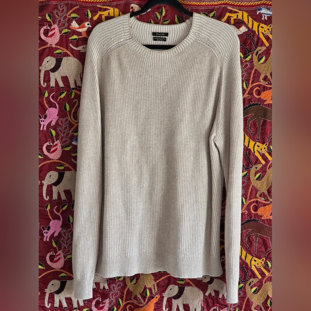 Classic Crew Neck Knit Sweater Large Pullover